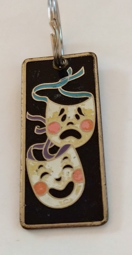 Comedy tragedy masks keychain - tragedy,