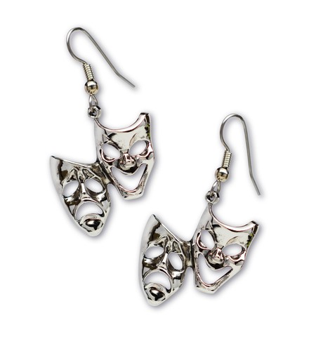 Comedy tragedy masks - tragedy, pewter