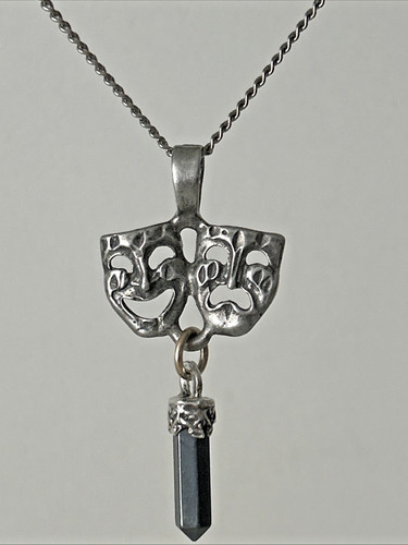 Vintage silver tone comedy - silver-tone,