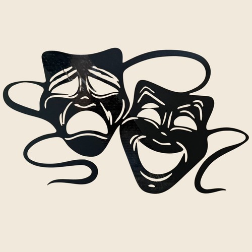 Metal theater masks decor - metal,