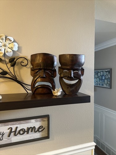 Carved wood happy - wood, comedy